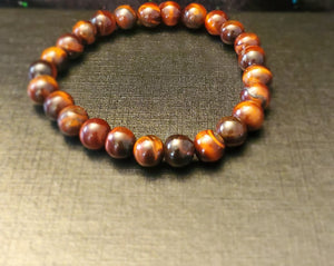 Red Tiger Eye Elastic Bracelet