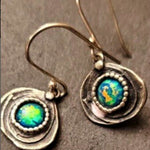 Australian Opal Sterling Silver Earrings