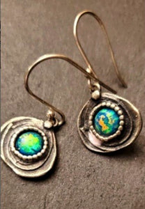 Australian Opal Sterling Silver Earrings