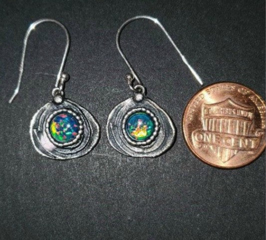 Australian Opal Sterling Silver Earrings